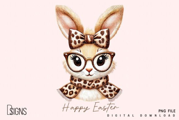 Easter Bunny Leopard Bow Embroidery Style Review