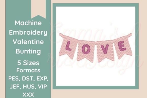 Valentine Bunting Machine Embroidery Review