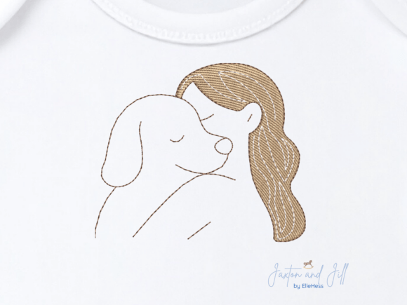 Woman Hugging Dog Embroidery Design Review